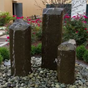 Basalt Column Fountains installed with Eco-Rise