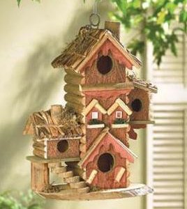 Wild Birdhouse and Bird Nesting Box - incredibly detailed multi-level Bird House-0