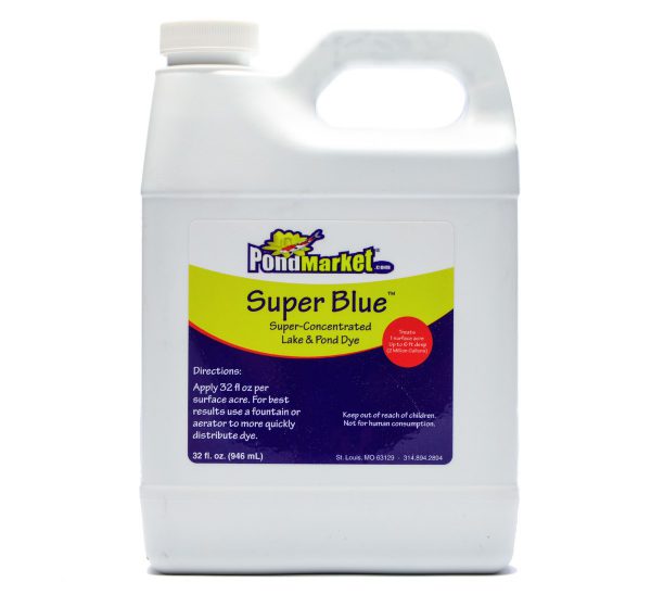 Deep Blue Dye that is Concentrated for Large Ponds