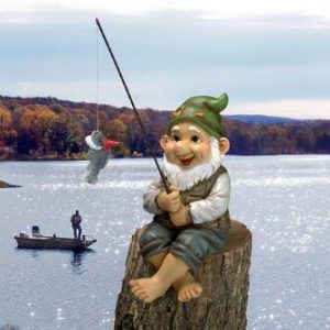 Fishing Gnome Resin Statue