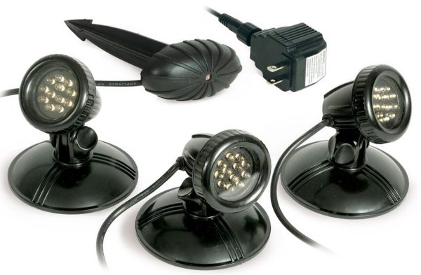 Submersible Pond and Waterfall Lights 3 Pack with Dusk to Dawn Sensor