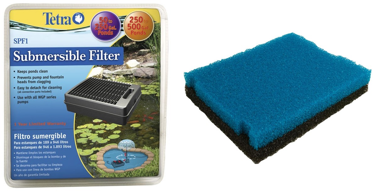 SUBMERSIBLE FLAT BOX POND FOUNTAIN FILTER WATER CLEANER TetraPond FREE 2 DAY NEW 