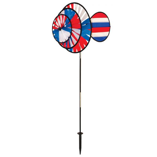 Small Patriot Triple Wheel Wind Sail Spinner-0